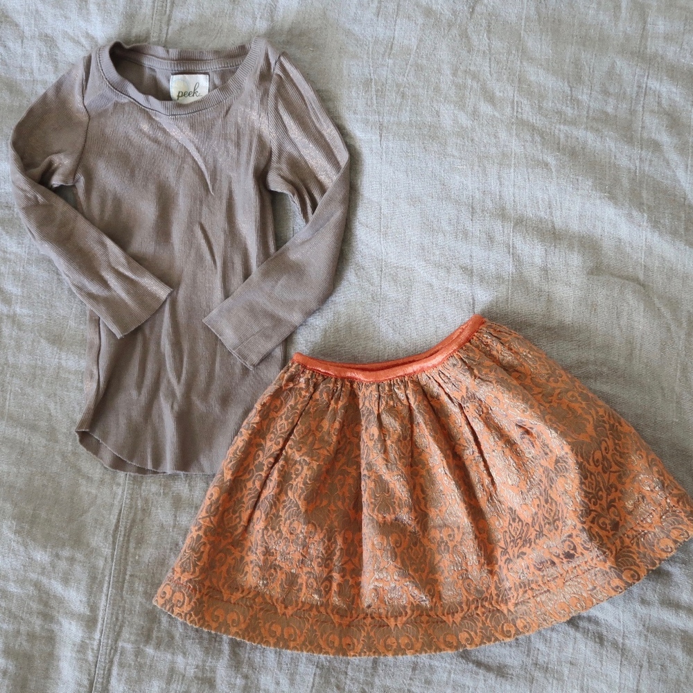 Peek little peanut Nordstrom long sleeve tee skirt